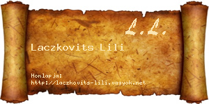 Laczkovits Lili névjegykártya
